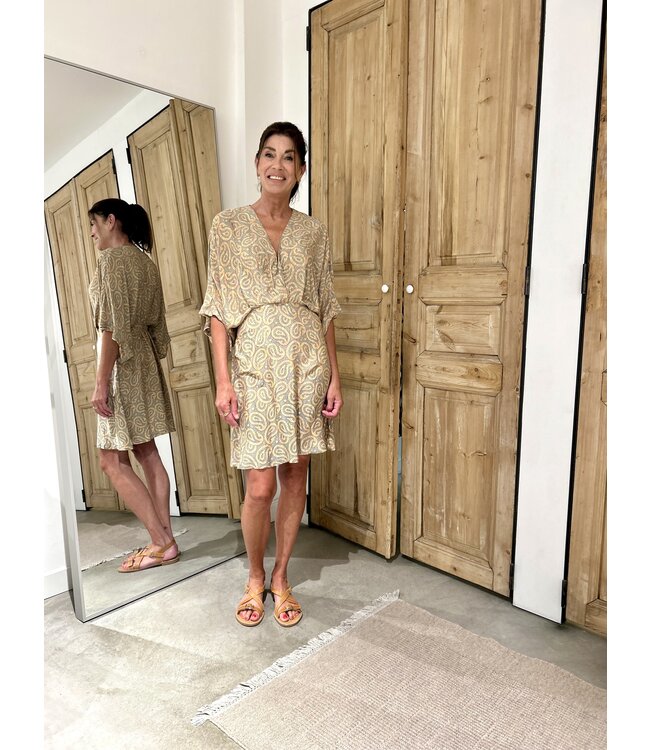 Sissel Edelbo Rodrigo Short Caftan Dress -Soft Orange Print