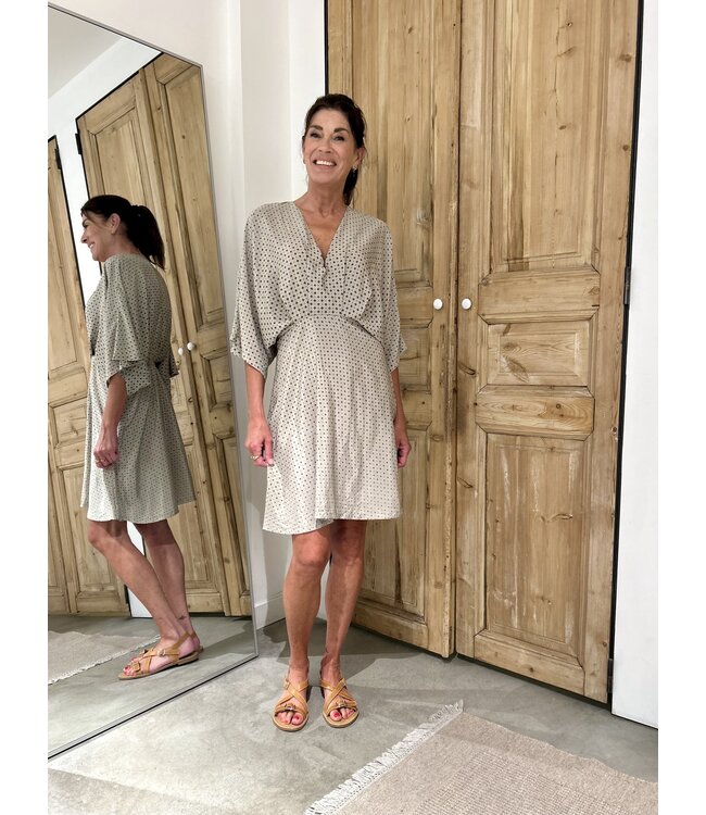 Sissel Edelbo Rodrigo Short Dress - Light Grey Print