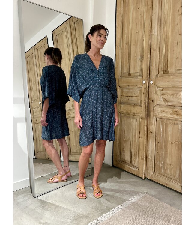 Sissel Edelbo Rodrigo Short Dress - Petrol Print
