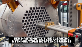 Semi-automatic, low pressure tube cleaning
