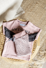 Dirkje meisjes baby set T-shirt en flared broek roze panter