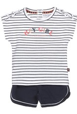 Dirkje meisjes baby set met T-shirt en short wit blauw