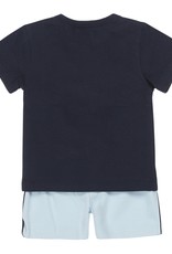 Dirkje jongens baby set T-shirt met short donkerblauw bril