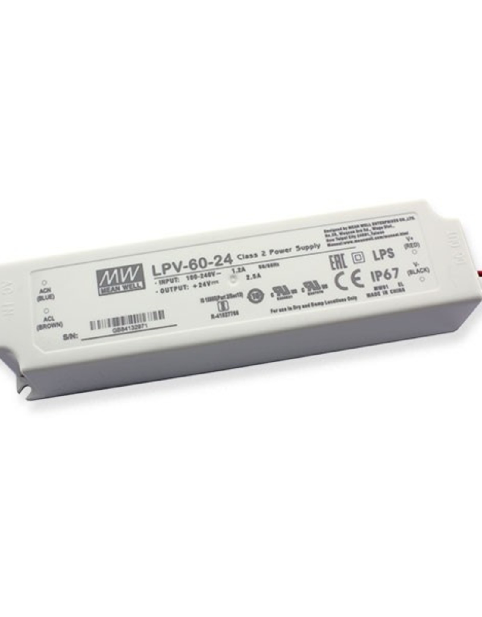 LedLed Led Voeding Meanwell DC12 of 24V 60W