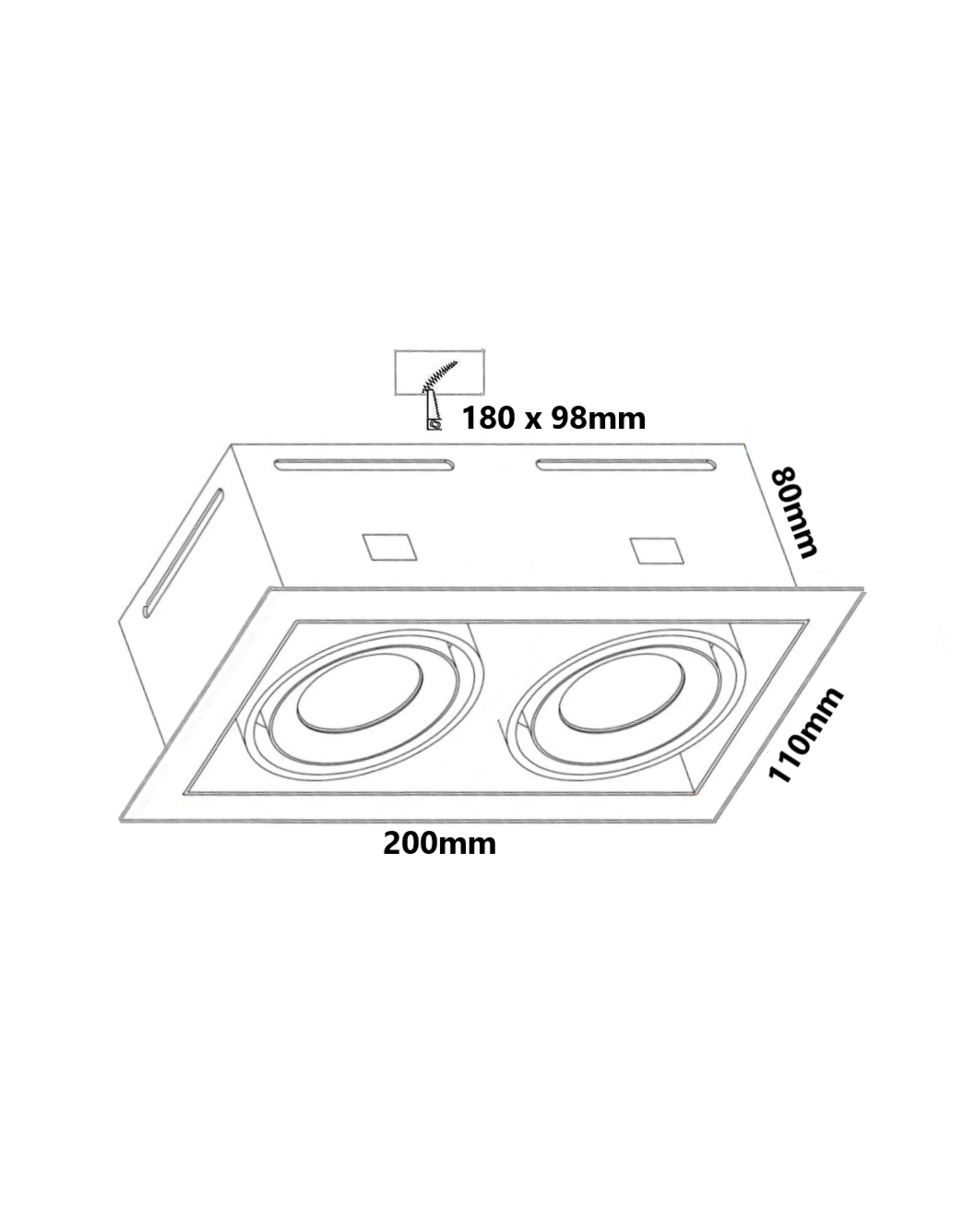 LedLed GRILLY led inbouwspot dubbel wit