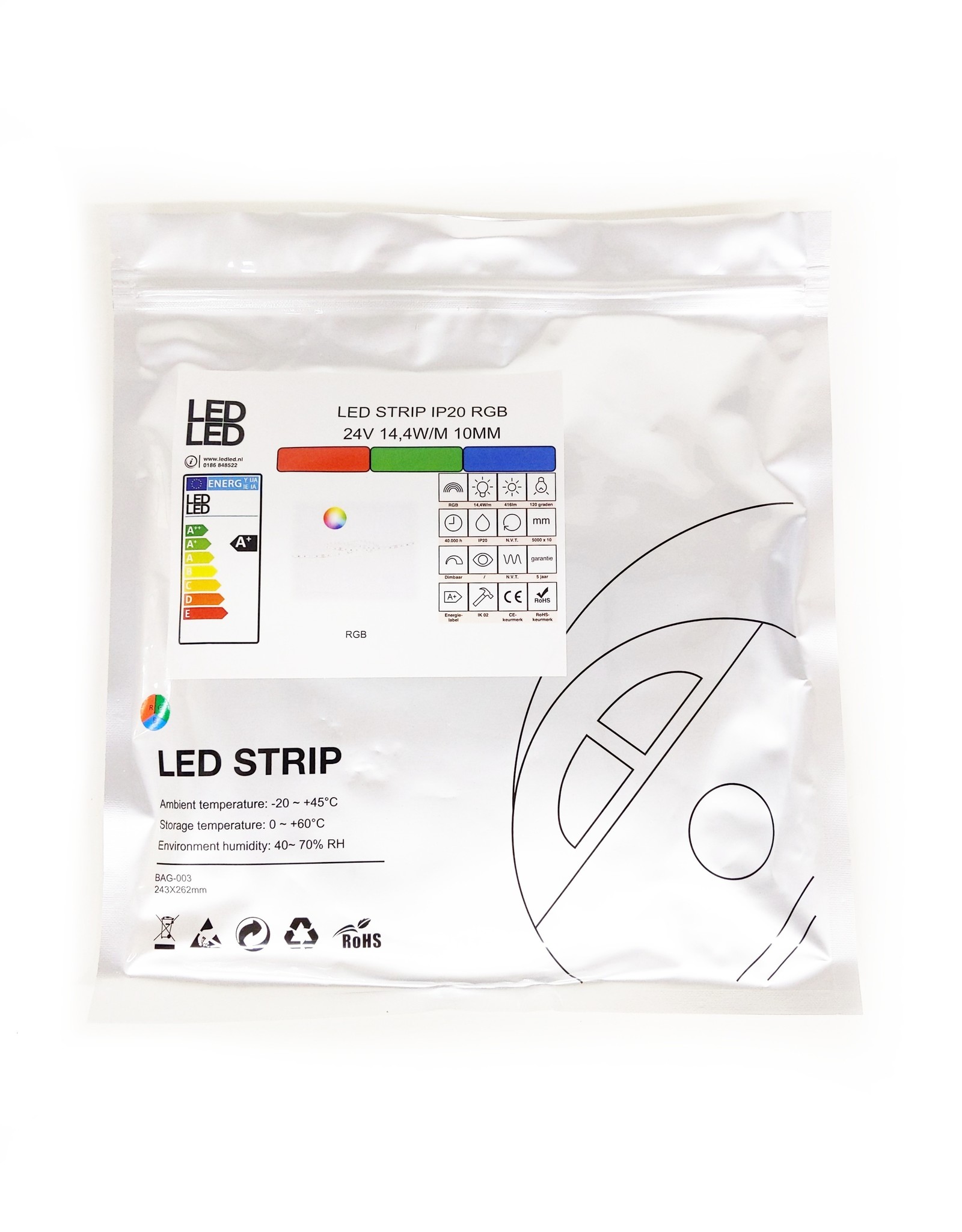 LedLed VARO led strip | 14,4W/m | RGB | 24V | 5m | 10mm