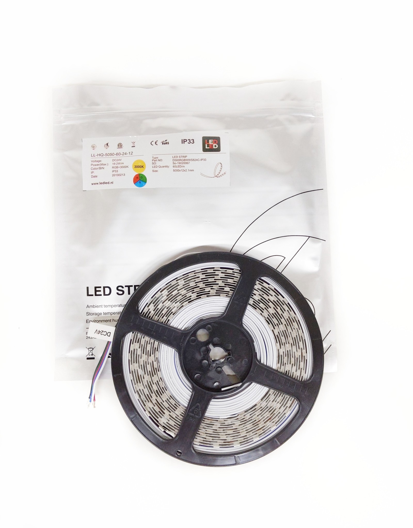 LedLed VARO led strip | 19,2W/m | RGB + 3000k | 24V | 5m | 12mm