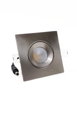 LedLed ADDY led kantelspot vierkant rvs dimbaar - Pro reflector