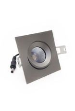 LedLed ADDY led kantelspot vierkant rvs-matt dimbaar - Pro reflector