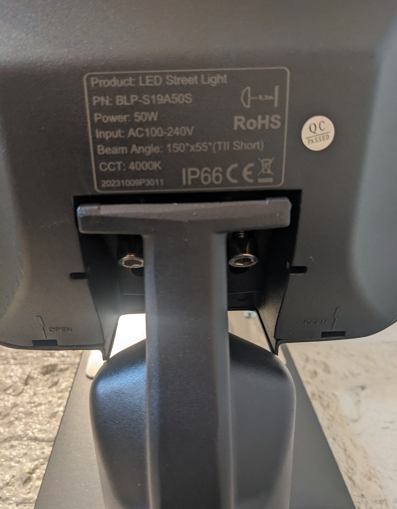 LedLed AREALUM led streetlight ZWART 50W 4000k