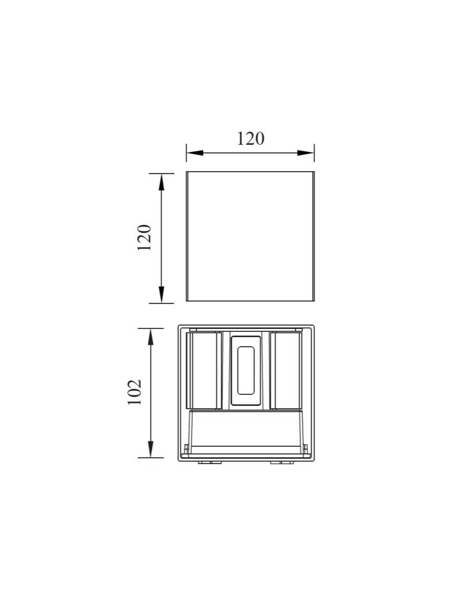 LedLed CATO-S up/down buitenlamp zwart 6W 3000k