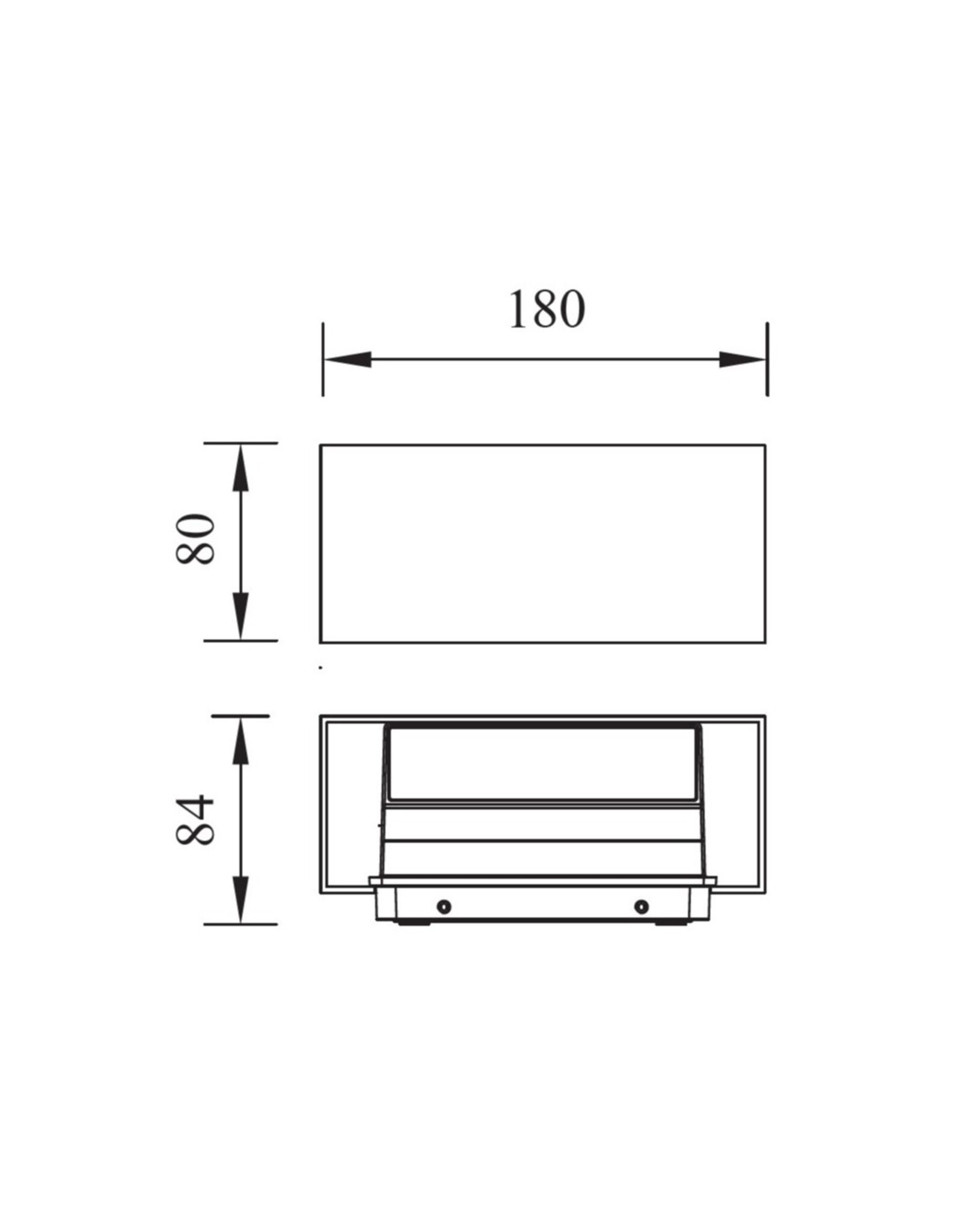 LedLed CATO-M up/down buitenlamp zwart 12W 3000k