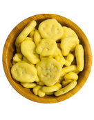 Bananenchips in weißer Schokolade