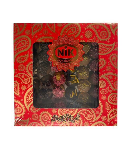 Iranisches Gebäck Nokhodchi Ghel Schoko 650g