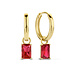 Beloro Jewels La Milano Colori Rosetta créoles en or 9 carats avec zircone rouge