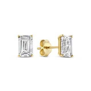 Beloro Jewels La Milano Colori Byanca orecchini a bottone in oro 9 carati