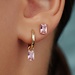 Beloro Jewels La Milano Colori Sienna 9 karat gold hoop earrings with pink zirconia