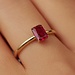 Beloro Jewels La Milano Colori Rosetta 9 karat gold ring with red zirconia