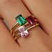 Beloro Jewels La Milano Colori Rosetta 9 karaat ring met rode zirkonia