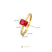 Beloro Jewels La Milano Colori Rosetta 9 karat gold ring with red zirconia