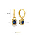 Beloro Jewels Monte Napoleone Sofia 9 karat gold hoop earrings with blue zirconia stone