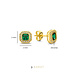 Beloro Jewels Monte Nopoleone Sofia clous d'oreilles en or 9 carats et oxyde de zirconium vert