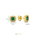 Beloro Jewels Monte Nopoleone Sofia orecchini a bottone in oro 9 carati con pietra zircone verde