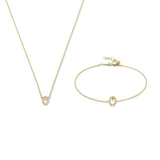 Beloro Jewels Regalo d'Amore idee regalo collana e bracciale in oro 9 carati