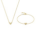 Beloro Jewels Regalo d'Amore 9 karat gold necklace and bracelet gift set with zirconia stones