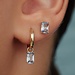 Beloro Jewels Regalo d'Amore paire de boucles d'oreilles en or 9 carats avec pierres de zircon bleu