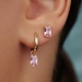 Beloro Jewels Regalo d'Amore paire de boucles d'oreilles en or 9 carats avec pierres de zircon rose