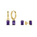 Beloro Jewels Regalo d'Amore 9 karat gold earring set with purple zirconia stones