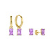 Beloro Jewels Regalo d'Amore 9 karat gold earring set with pink zirconia stones
