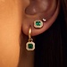 Beloro Jewels Monte Napoleone Sofia 9 karat gold hoop earrings with green zirconia stone