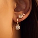 Beloro Jewels Monte Nopoleone Sofia clous d'oreilles en or 9 carats et oxyde de zirconium blanc