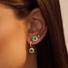 Beloro Jewels Monte Nopoleone Sofia clous d'oreilles en or 9 carats et oxyde de zirconium vert