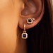 Beloro Jewels Monte Nopoleone Sofia clous d'oreilles en or 9 carats et oxyde de zirconium bleu