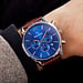 Mats Meier Grand Cornier montre chronographe bleu / marron