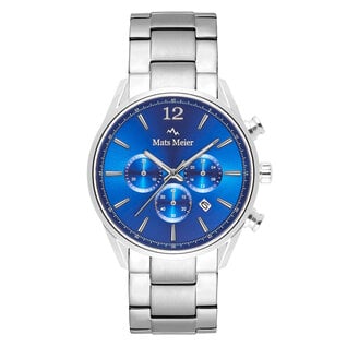 Mats Meier Grand Cornier chronograph mens watch blue / silver colored