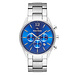 Mats Meier Grand Cornier montre chronographe bleu / acier couleur argent