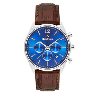 Mats Meier Grand Cornier chronograph mens watch blue / brown