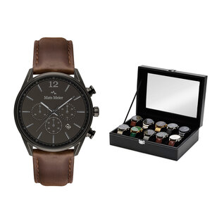 Mats Meier Grand Combin chronograaf herenhorloge en horlogebox giftset