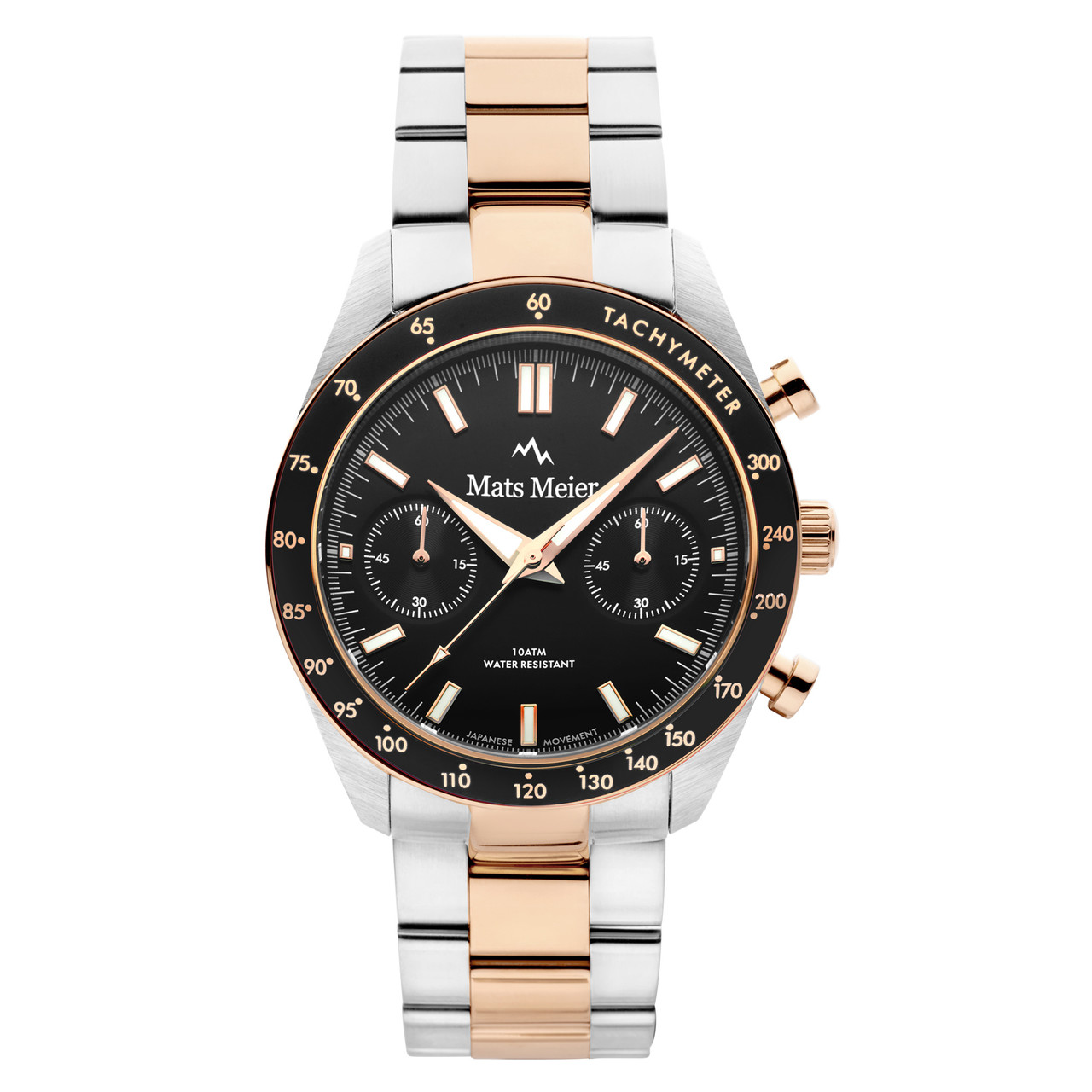 Mats Meier chronograph mens watch rose gold and black MM50006