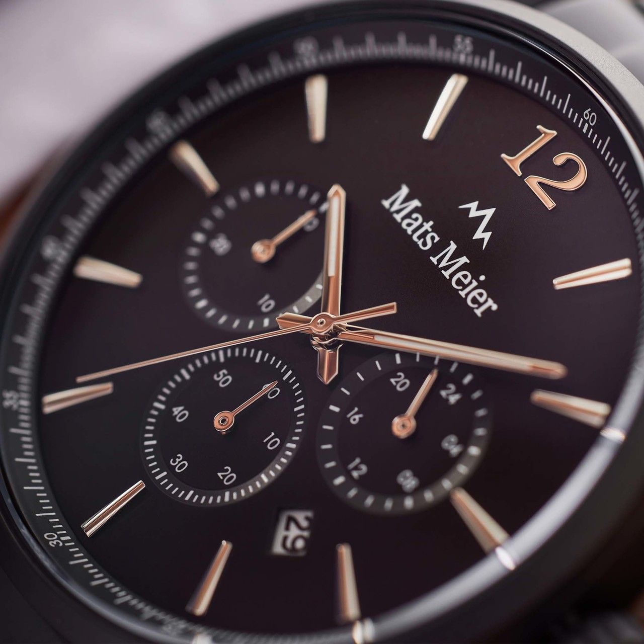 Grand Cornier chronograph watch matte black steel