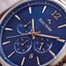 Mats Meier Grand Cornier chronograph mens watch blue / silver colored mesh