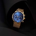 Mats Meier Grand Cornier chronograaf mesh herenhorloge goudkleurig en blauw