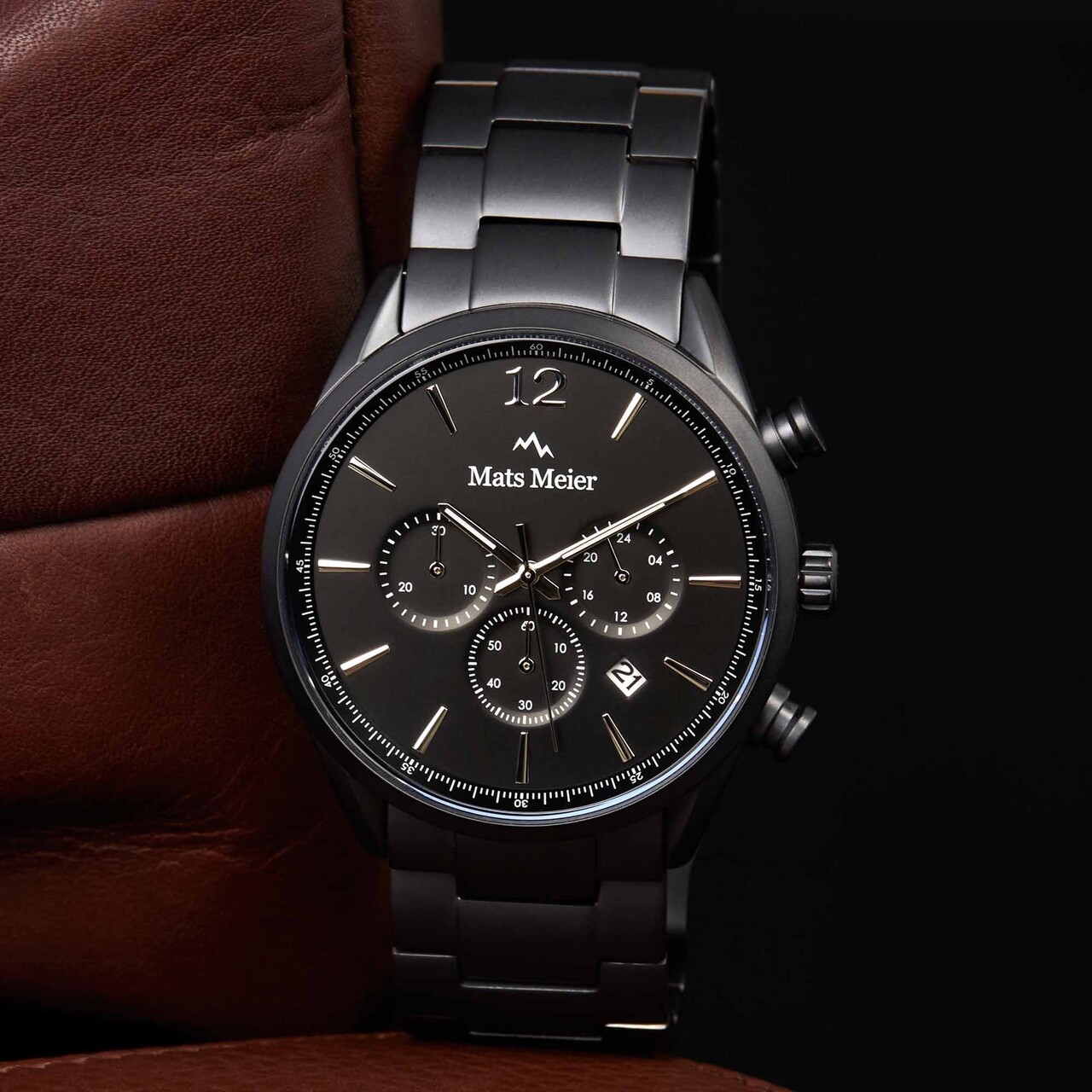 Mat zwart horloge heren new arrivals