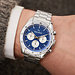 Mats Meier Arosa Racing chronograph mens watch silver coloured and blue