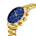 Mats Meier Grand Cornier montre chronographe bleu / acier couleur or