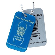 Geocaching QR Travel Bug® – Glow in the Dark - Bleu
